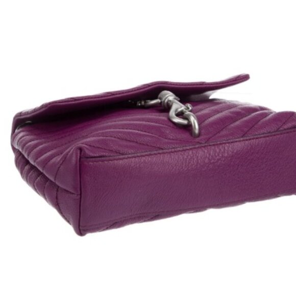 Rebecca Minkoff Edie Long Shoulder Crossbody Chevron Quilted Leather Bag - Picture 5 of 6